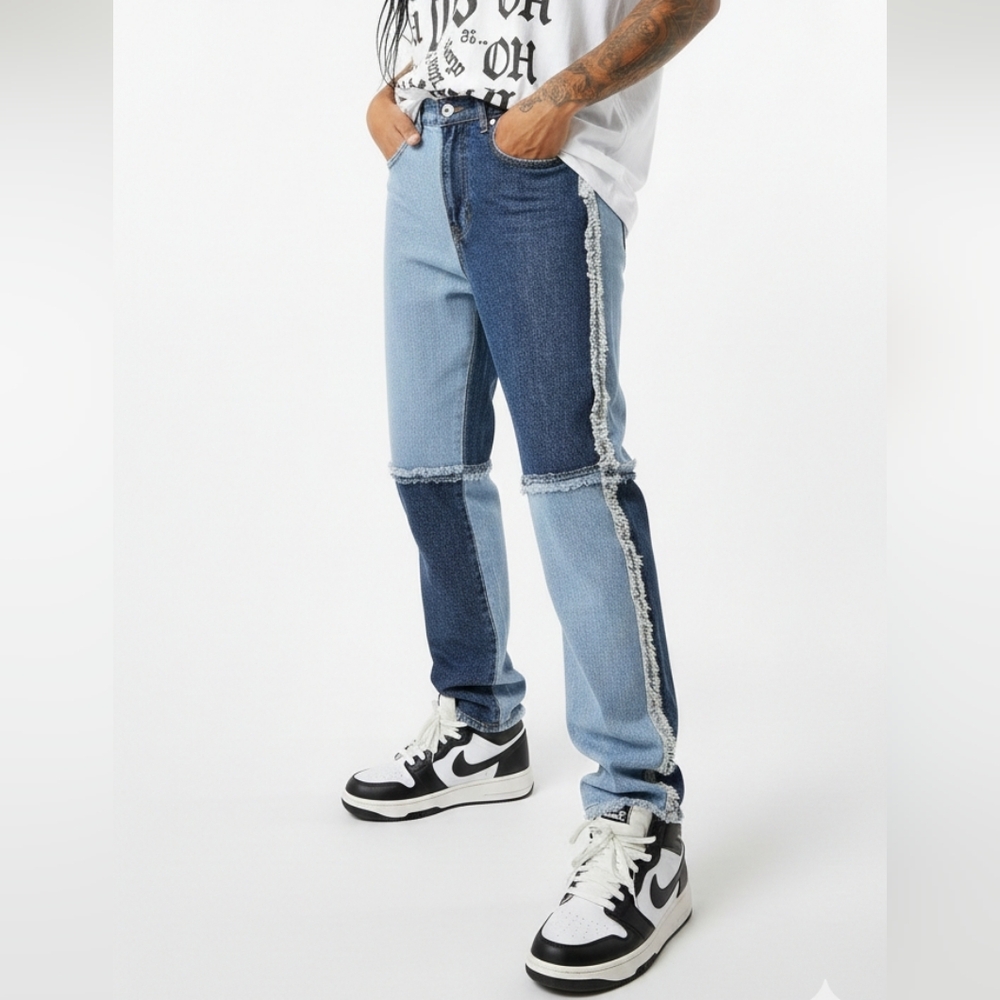 Ragged Priest Jeans Blue Patchwork Grunge 28